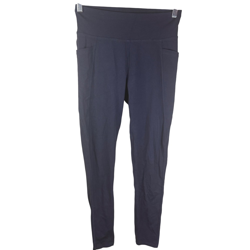 Eileen Fisher Petite PP/PTP Black Athleisure Leggings with Pockets Womens Active